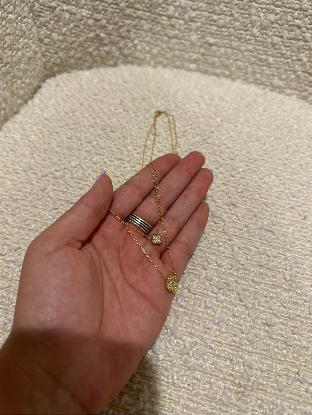 Gold Floral Crystal Pendant Necklace - Women's Jewelry